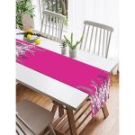 - SuetRunner-5233fusya-Gorsel2 - Realhomes  Realhomes Fuşya Zeminde Beyaz Ve Gri Çiçek Motifli Süet Runner Realhomes