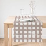 Realhomes Vizon Zeminde Geometrik Kare Motifli Dekoratif Süet Runner Realhomes