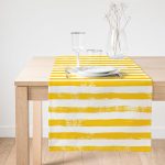 - SuetRunner-5237sari-Gorsel1 - Realhomes  Realhomes Sarı Çizgili Motifli Dekoratif Modern Süet Runner Realhomes