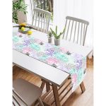 Realhomes Beyaz Zemin Üzerinde Sulu Boya Renkli Yaprak Çizimli Modern Süet Runner Realhomes