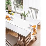 Realhomes Kuru Yaprak Desenli Modern Dekoratif Süet Runner Realhomes