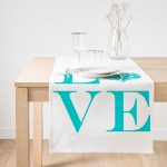 Realhomes Aşk Temalı Dijital Baskılı Dekoratif Süet Runner Realhomes