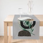 - SuetRunner-5308gri-Gorsel1 - Realhomes Realhomes Gri Zemin Üzerinde Soyut Yaprak Çizimli Modern Özel Tasarım Süet Runner Realhomes