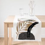 - SuetRunner-5310-Gorsel1 - Realhomes Realhomes Beyaz Zemin Üzerinde Gold Yaprak Motifli Dekoratif Süet Runner Realhomes