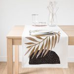 - SuetRunner-5316-Gorsel1 - Realhomes Realhomes Beyaz Zeminde Soyut Çizim Ay ve Yaprak Motifli Modern Süet Runner Realhomes