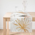 - SuetRunner-5339-Gorsel1 - Realhomes  Realhomes Beyaz Ve Gold Yaprak Desenli Özel Tasarım Modern Süet Runner Realhomes