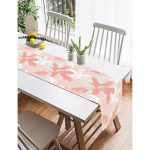 - SuetRunner-5341-Gorsel2 - Realhomes Realhomes Gri Zemin Üzerinde Pembe Beyaz Yaprak Motifli Dekoratif Süet Runner Realhomes