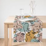 Realhomes Botanik Portre Basklı Dekoratif Süet Runner Realhomes