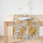 - SuetRunner-5347-Gorsel1 - Realhomes Realhomes Tropik Gold Yapraklar Üzerinde Antik Yunan Tanrısı Desenli Süet Runner Realhomes