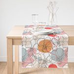 - SuetRunner-5372-Gorsel1 - Realhomes Realhomes Kırmızı Ve Turuncu Puantiyeli Zeminde Karakalem Çiçek Motifli Süet Runner Realhomes