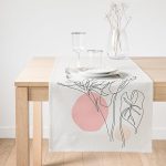 Realhomes Karakalem Yaprak Çizimli Özel Tasarım Modern Süet Runner Realhomes