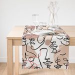 Realhomes Botanik Portre Dijital Baskılı Özel Tasarım Süet Runner Realhomes