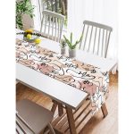 Realhomes Botanik Portre Dijital Baskılı Özel Tasarım Süet Runner Realhomes