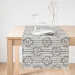 Realhomes Kot Zemin Temalı Çiçek Motifli Dijital Baskılı Süet Runner Realhomes