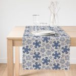 Realhomes Gri Kot Zemin Üzerinde Kristal Taneleri Motifli Süet Runner Realhomes