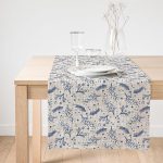 Realhomes Gri Kot Zeminde Kurumuş Dal Desenli Özel Tasarım Süet Runner Realhomes