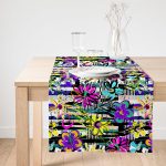 - SuetRunner-5584-Gorsel1 - Realhomes Realhomes Siyah Beyaz Temalı Çiçek Motifli Süet Runner Realhomes