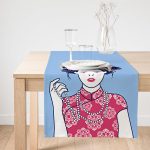 Realhomes Inci Kolyeli Japon Kadın Dijital Baskılı Modern Süet Runner Realhomes