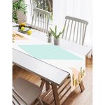 Realhomes Gold Hello Yazılı Modern Motifler Dijital Baskılı Özel Tasarım Süet Runner Realhomes