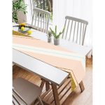 Realhomes Pembe Krem Gold Motifli Dijital Baskılı Özel Tasarım Süet Runner Realhomes