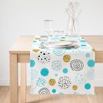 - SuetRunner-7016-Gorsel1 - Realhomes  Realhomes Beyaz Zeminde Mavi Gold Puanlı Dijital Baskılı Özel Tasarım Süet Runner Realhomes