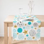 - SuetRunner-7017-Gorsel1 - Realhomes Realhomes Beyaz Zeminde Mavi Puan Gold Yıldızlı Dijital Baskılı Özel Tasarım Süet Runner Realhomes