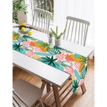 - SuetRunner-7024-Gorsel2 - Realhomes  Realhomes Soyut Renkli Yaprak Motifli Dijital Baskılı Özel Tasarım Süet Runner Realhomes