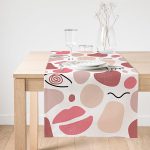 Realhomes Renkli Bohem Motifli  Dijital Baskılı Özel Tasarım Süet Runner Realhomes