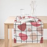 Realhomes Renkli Bohem Zeminli Kare Çizgiler Dijital Baskılı Özel Tasarım Süet Runner Realhomes