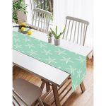 - SuetRunner-7042-Gorsel2 - Realhomes Realhomes Yeşil Zeminde Krem Deniz Yıldızı Tasarımlı Dijital Baskılı Özel Tasarım Süet Runner Realhomes