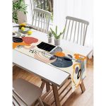 - SuetRunner-7064-Gorsel2 - Realhomes Realhomes Sanatsal Motifli Çiçek Detaylı Dijital Baskılı Özel Tasarım Süet Runner Realhomes