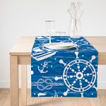 - SuetRunner-7110-Gorsel1 - Realhomes  Realhomes Mavi Beyaz Zeminli Deniz Yıldızı Desenli Dijital Baskılı Özel Tasarım Süet Runner Realhomes