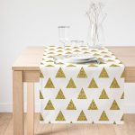 - SuetRunner-7124-Gorsel1 - Realhomes  Realhomes Beyaz Zeminde Gold Ucgen Detaylı Dijital Baskılı Özel Tasarım Süet Runner Realhomes