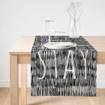 - SuetRunner-7134-Gorsel1 - Realhomes  Realhomes Siyah Beyaz Zeminli Onedraw Çizimli Stay Yazılı Dijital Baskılı Özel Tasarım Süet Runner Realhomes