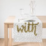 - SuetRunner-7135-Gorsel1 - Realhomes  Realhomes Beyaz Zeminli Gold Renkli With Yazılı Dijital Baskılı Özel Tasarım Süet Runner Realhomes