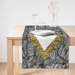 Realhomes Siyah Onedraw Çizimli Gold Renkli Kalp Desenli Dijital Baskılı Özel Tasarım Süet Runner Realhomes