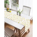 - SuetRunner-7141-Gorsel2 - Realhomes  Realhomes Beyaz Zeminli Gold Renkli Çoklu Yıldız Detayli Dijital Baskılı Özel Tasarım Süet Runner Realhomes