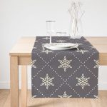 - SuetRunner-7175-Gorsel1 - Realhomes  Realhomes Gri Zeminli Kar Tanesi Desenli Dijital Baskılı Özel Tasarım Süet Runner Realhomes