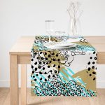 - SuetRunner-7179-Gorsel1 - Realhomes  Realhomes Renkli Zemin Uzerinde Onedraw Çizimli Dijital Baskılı Özel Tasarım Süet Runner Realhomes