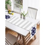 - SuetRunner-7199-Gorsel2 - Realhomes  Realhomes Gri Beyaz Çizgili Çapa Desenli Dijital Baskılı Özel Tasarım Süet Runner Realhomes