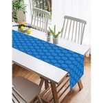 Realhomes Mavi Zeminli Kartanesi Desenli Dijital Baskılı Özel Tasarım Süet Runner Realhomes