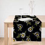 - SuetRunner-7311-Gorsel1 - Realhomes Realhomes Siyah Zemin Üzerinde Papatya Desenli Dijital Baskılı Özel Tasarım Süet Runner Realhomes