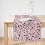 Realhomes Renkli Zemin Üzerinde Siyah Puantiye Desenli Dijital Baskılı Özel Tasarım Süet Runner Realhomes