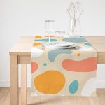 Realhomes Hardal Zemin Üzerinde Onedraw Çizimli Oval Desenler Dijital Baskılı Özel Tasarım Süet Runner Realhomes