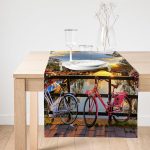 Realhomes Manzara Desenli Dijital Baskılı Dekoratif Süet Runner Realhomes