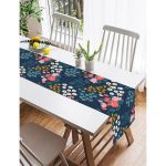 Realhomes Rengarenk Zeminde Onedraw Çizimli Çiçek Desenli Dijital Baskılı Özel Tasarım Süet Runner Realhomes