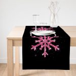 Realhomes Siyah Zeminli Pembe Renkli Kartanesi Desenli Dijital Baskılı Özel Tasarım Süet Runner Realhomes