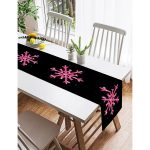 Realhomes Siyah Zeminli Pembe Renkli Kartanesi Desenli Dijital Baskılı Özel Tasarım Süet Runner Realhomes