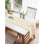 Realhomes Rengarenk Zeminli Onedraw Çizimli Vazo Çiçek Dijital Baskılı Özel Tasarım Süet Runner Realhomes