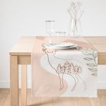 Realhomes Renkli Zeminli Onedraw Çizimli Geyik Desenli Dijital Baskılı Özel Tasarım Süet Runner Realhomes